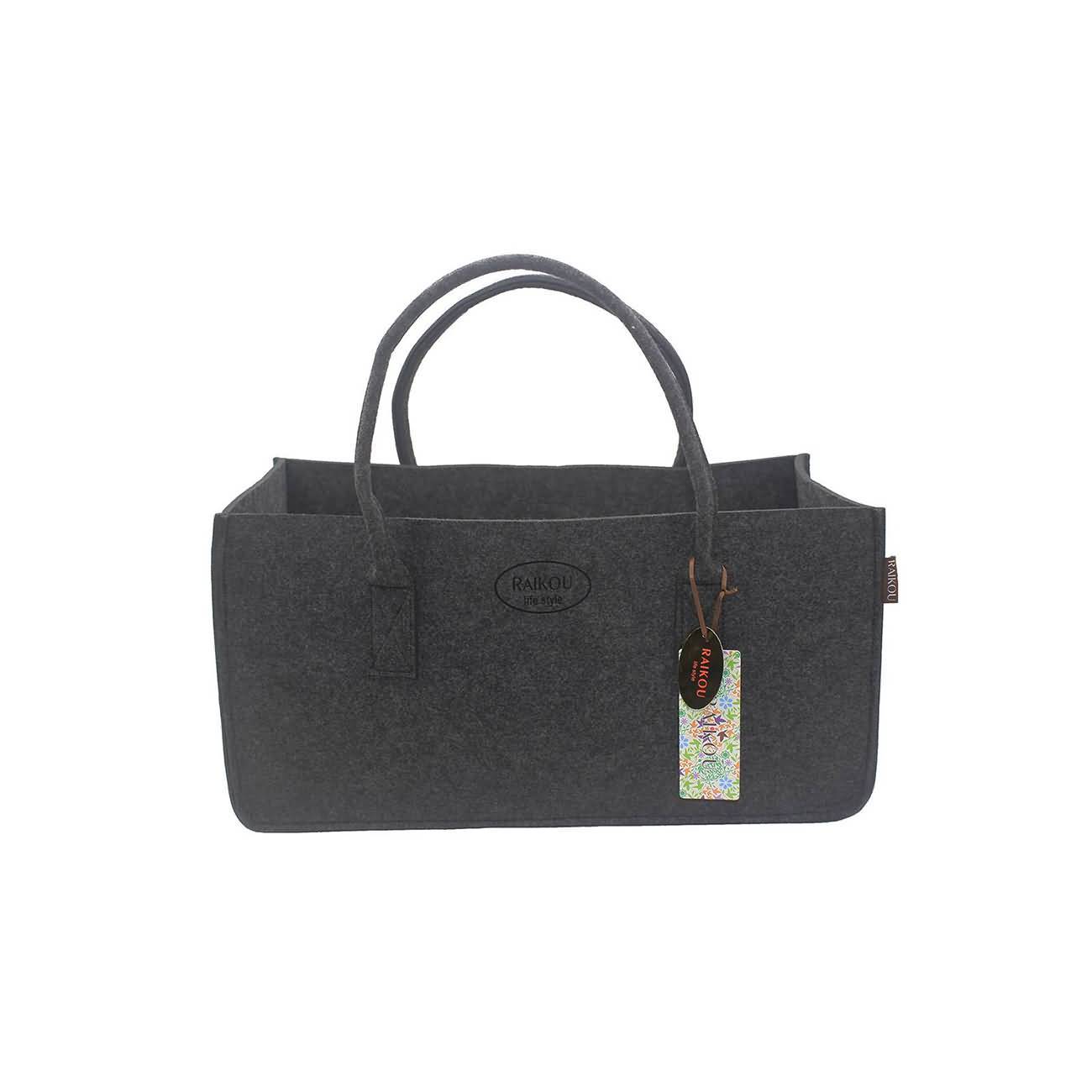 RAIKOU KULT Filz-Tasche Hochwertige Einkaufstasche, Strandtasche，Badetasche, Henkeltasche，Zeitungskorb, Filzkorb, Einkaufskorb, Kaminholztasche， Zeitungsständer  auch für Garten Picknick Strand，vielseitige Tragetasche zur Spielzeug Aufbewahrung Handtasche
