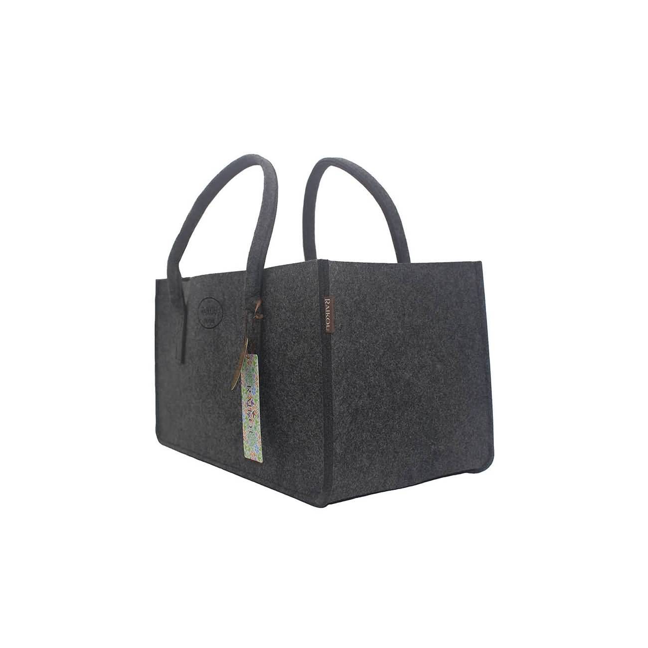 RAIKOU KULT Filz-Tasche Hochwertige Einkaufstasche, Strandtasche，Badetasche, Henkeltasche，Zeitungskorb, Filzkorb, Einkaufskorb, Kaminholztasche， Zeitungsständer  auch für Garten Picknick Strand，vielseitige Tragetasche zur Spielzeug Aufbewahrung Handtasche
