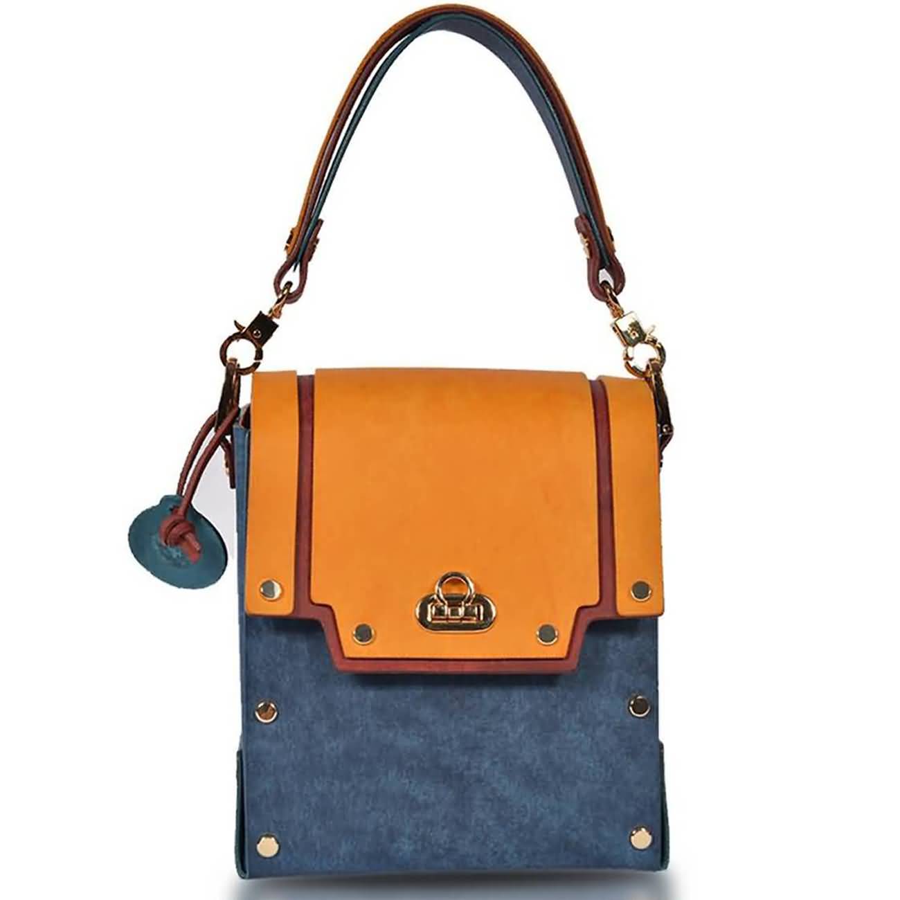 RAIKOU Damen Handtasche aus pflanzlich gegerbtem Leder italienische Lederwaren  Abendtasche Echt-Leder Schultertasche Umhängetasche schönes Vintage Design Vegetable-tanned leatherhandbag