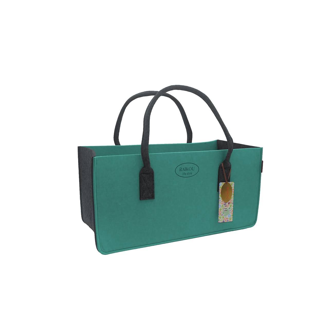 RAIKOU KULT Filz-Tasche Hochwertige Einkaufstasche, Strandtasche，Badetasche, Henkeltasche，Zeitungskorb, Filzkorb, Einkaufskorb, Kaminholztasche， Zeitungsständer  auch für Garten Picknick Strand，vielseitige Tragetasche zur Spielzeug Aufbewahrung Handtasche
