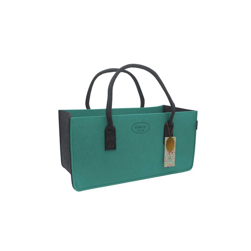 RAIKOU KULT Filz-Tasche Hochwertige Einkaufstasche, Strandtasche，Badetasche, Henkeltasche，Zeitungskorb, Filzkorb, Einkaufskorb, Kaminholztasche， Zeitungsständer  auch für Garten Picknick Strand，vielseitige Tragetasche zur Spielzeug Aufbewahrung Handtasche