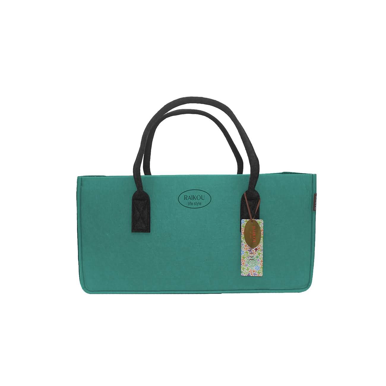 RAIKOU KULT Filz-Tasche Hochwertige Einkaufstasche, Strandtasche，Badetasche, Henkeltasche，Zeitungskorb, Filzkorb, Einkaufskorb, Kaminholztasche， Zeitungsständer  auch für Garten Picknick Strand，vielseitige Tragetasche zur Spielzeug Aufbewahrung Handtasche
