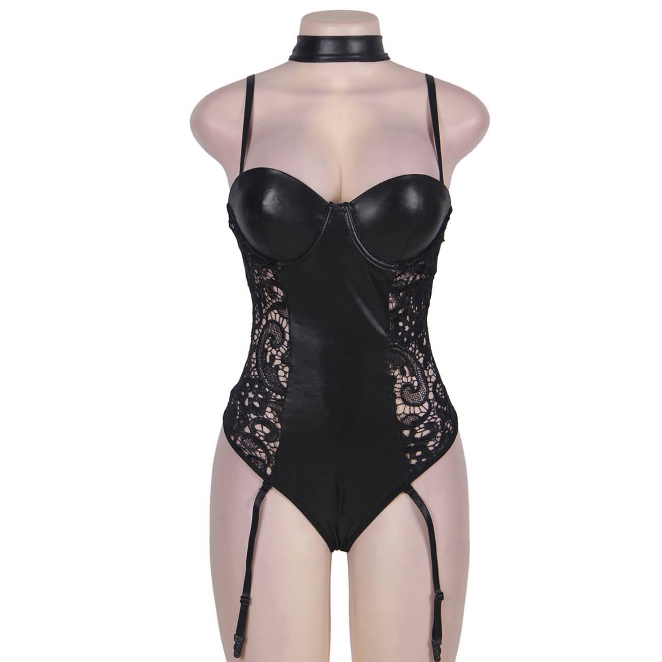 RAIKOU Damen Sexy Spitze Teddy Body Dessous Erotik One Piece Bodysuit Lingerie Negligee Tops Reizwäsche Bequem Unterwäsche Babydoll Nachtwäsche französische Spitze