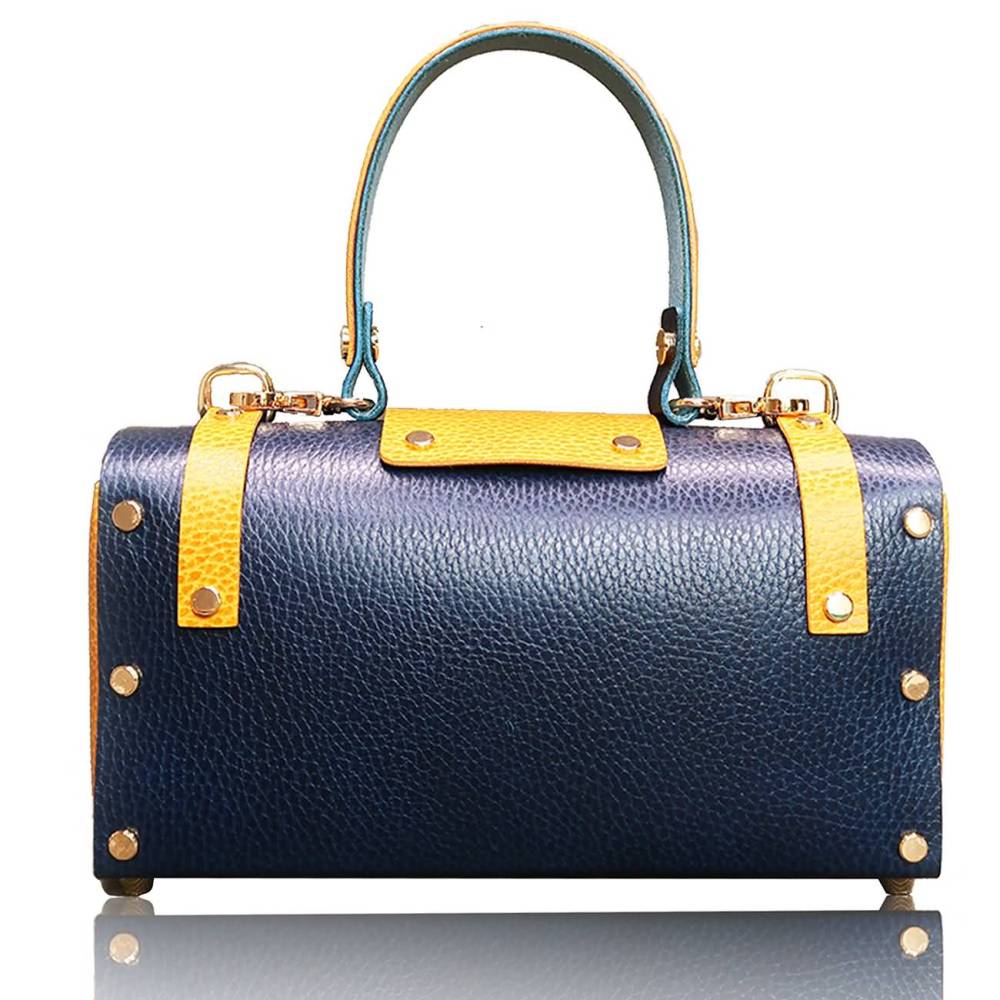 RAIKOU Damen Handtasche aus pflanzlich gegerbtem Leder italienische Lederwaren  Abendtasche Echt-Leder Schultertasche Umhängetasche schönes Vintage Design Vegetable-tanned leather box bag