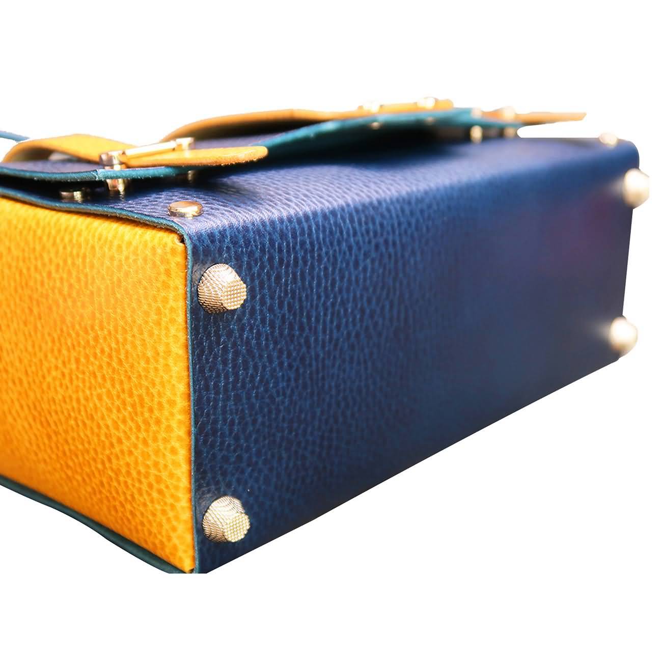 RAIKOU Damen Handtasche aus pflanzlich gegerbtem Leder italienische Lederwaren  Abendtasche Echt-Leder Schultertasche Umhängetasche schönes Vintage Design Vegetable-tanned leather box bag