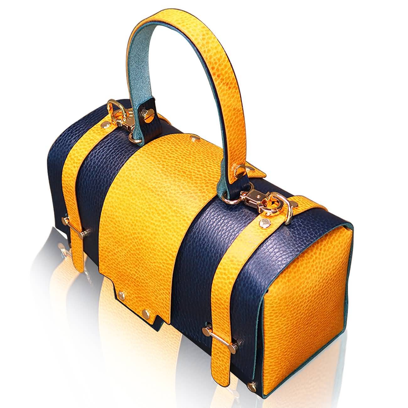 RAIKOU Damen Handtasche aus pflanzlich gegerbtem Leder italienische Lederwaren  Abendtasche Echt-Leder Schultertasche Umhängetasche schönes Vintage Design Vegetable-tanned leather box bag