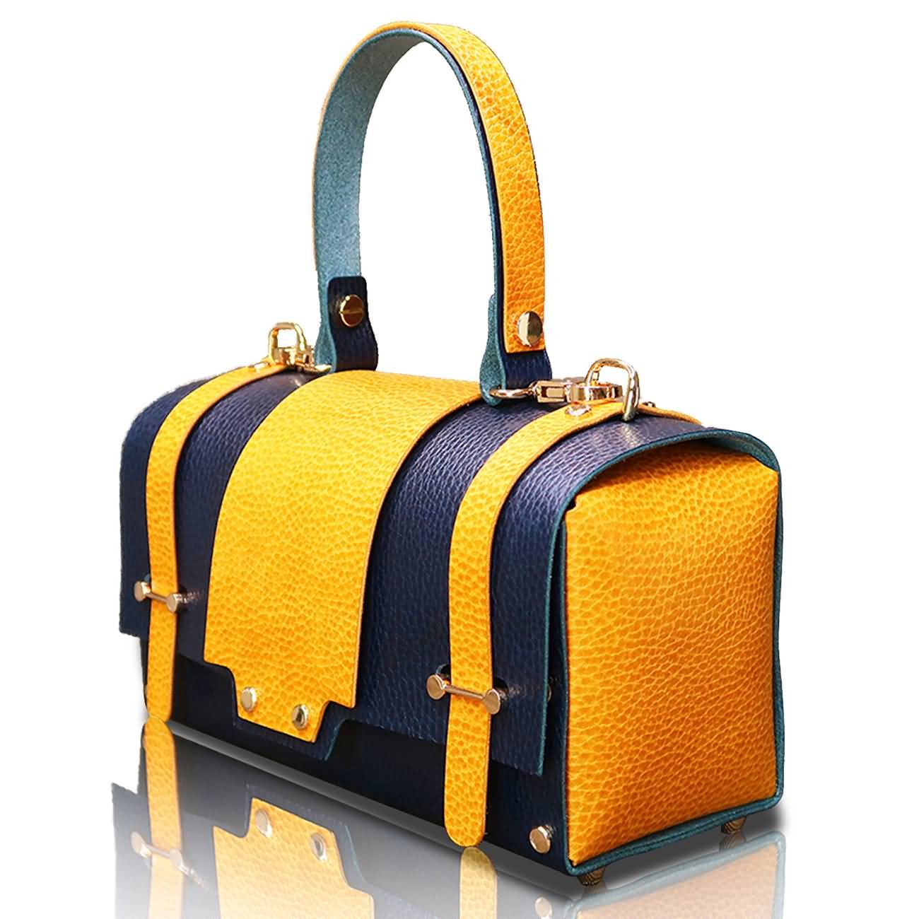 RAIKOU Damen Handtasche aus pflanzlich gegerbtem Leder italienische Lederwaren  Abendtasche Echt-Leder Schultertasche Umhängetasche schönes Vintage Design Vegetable-tanned leather box bag