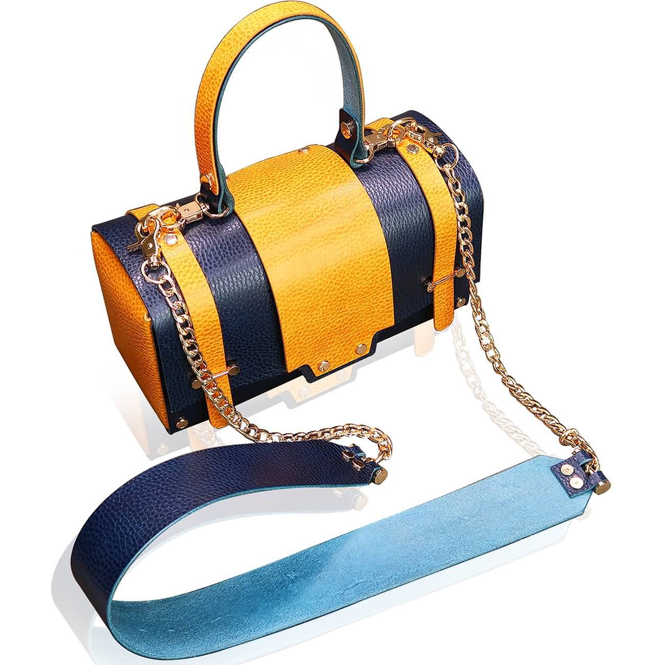 RAIKOU Damen Handtasche aus pflanzlich gegerbtem Leder italienische Lederwaren  Abendtasche Echt-Leder Schultertasche Umhängetasche schönes Vintage Design Vegetable-tanned leather box bag