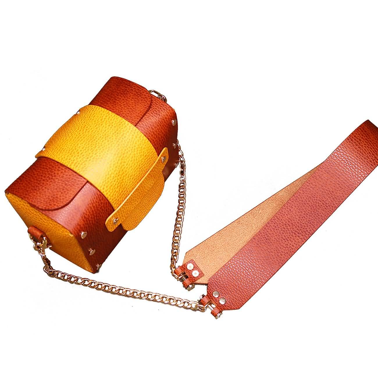 RAIKOU Damen Handtasche aus pflanzlich gegerbtem Leder italienische Lederwaren  Abendtasche Echt-Leder Schultertasche Umhängetasche schönes Vintage Design Vegetable-tanned leather box bag