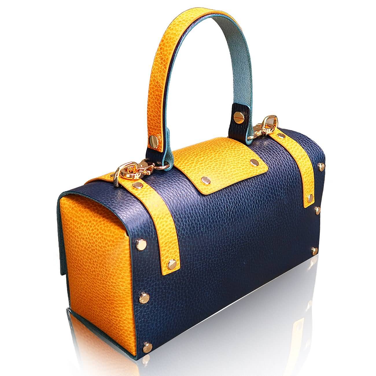 RAIKOU Damen Handtasche aus pflanzlich gegerbtem Leder italienische Lederwaren  Abendtasche Echt-Leder Schultertasche Umhängetasche schönes Vintage Design Vegetable-tanned leather box bag