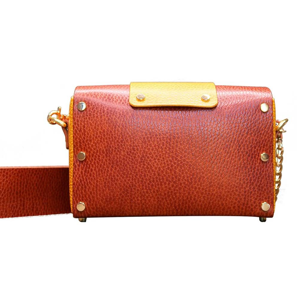 RAIKOU Damen Handtasche aus pflanzlich gegerbtem Leder italienische Lederwaren  Abendtasche Echt-Leder Schultertasche Umhängetasche schönes Vintage Design Vegetable-tanned leather box bag
