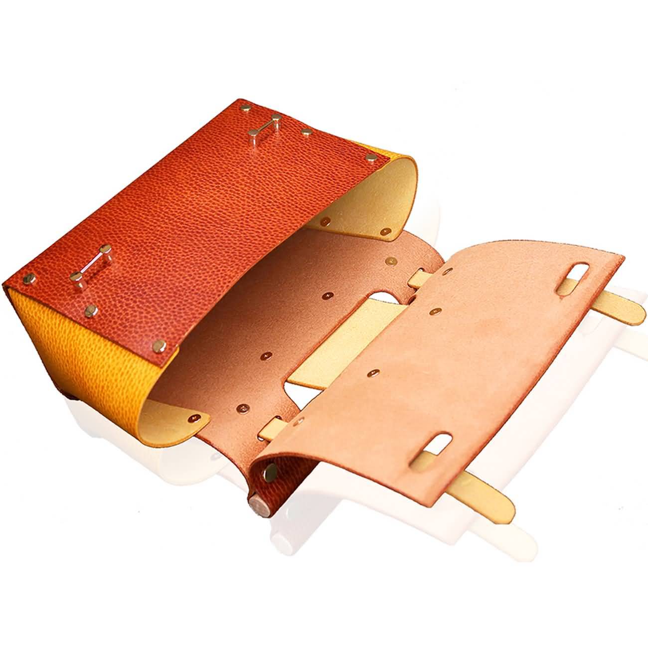 RAIKOU Damen Handtasche aus pflanzlich gegerbtem Leder italienische Lederwaren  Abendtasche Echt-Leder Schultertasche Umhängetasche schönes Vintage Design Vegetable-tanned leather handbag with wood handle