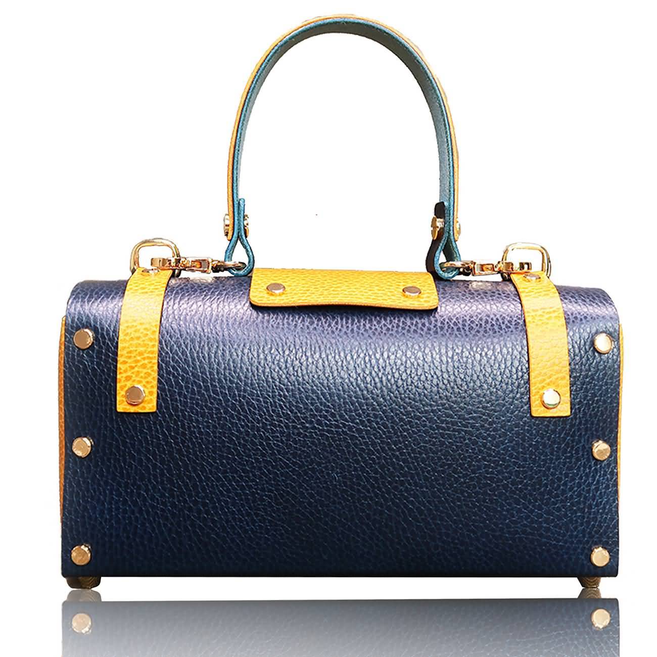 RAIKOU Damen Handtasche aus pflanzlich gegerbtem Leder italienische Lederwaren  Abendtasche Echt-Leder Schultertasche Umhängetasche schönes Vintage Design Vegetable-tanned leather box bag