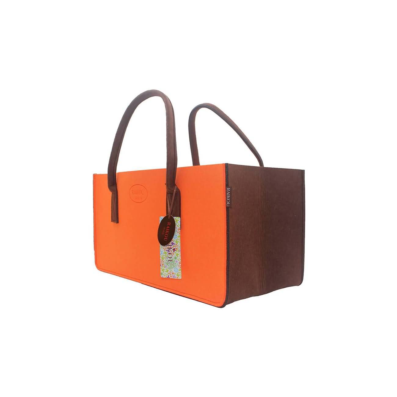 RAIKOU KULT Filz-Tasche Hochwertige Einkaufstasche, Strandtasche，Badetasche, Henkeltasche，Zeitungskorb, Filzkorb, Einkaufskorb, Kaminholztasche， Zeitungsständer  auch für Garten Picknick Strand，vielseitige Tragetasche zur Spielzeug Aufbewahrung Handtasche
