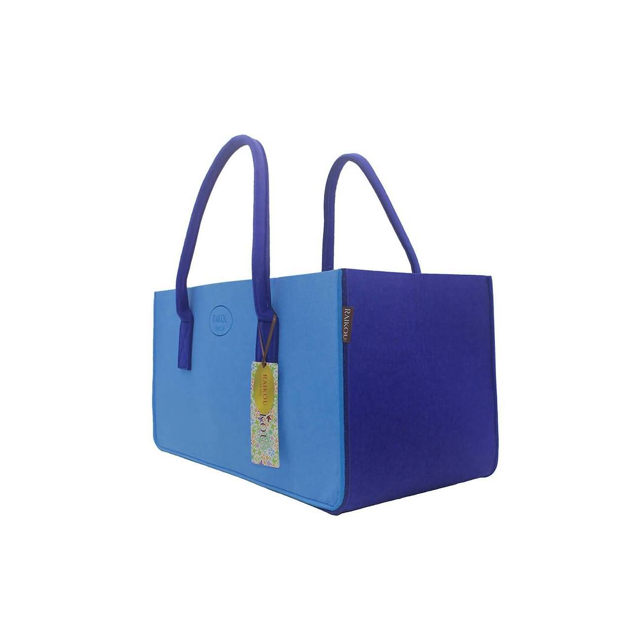 RAIKOU KULT Filz-Tasche Hochwertige Einkaufstasche, Strandtasche，Badetasche, Henkeltasche，Zeitungskorb, Filzkorb, Einkaufskorb, Kaminholztasche， Zeitungsständer  auch für Garten Picknick Strand，vielseitige Tragetasche zur Spielzeug Aufbewahrung Handtasche