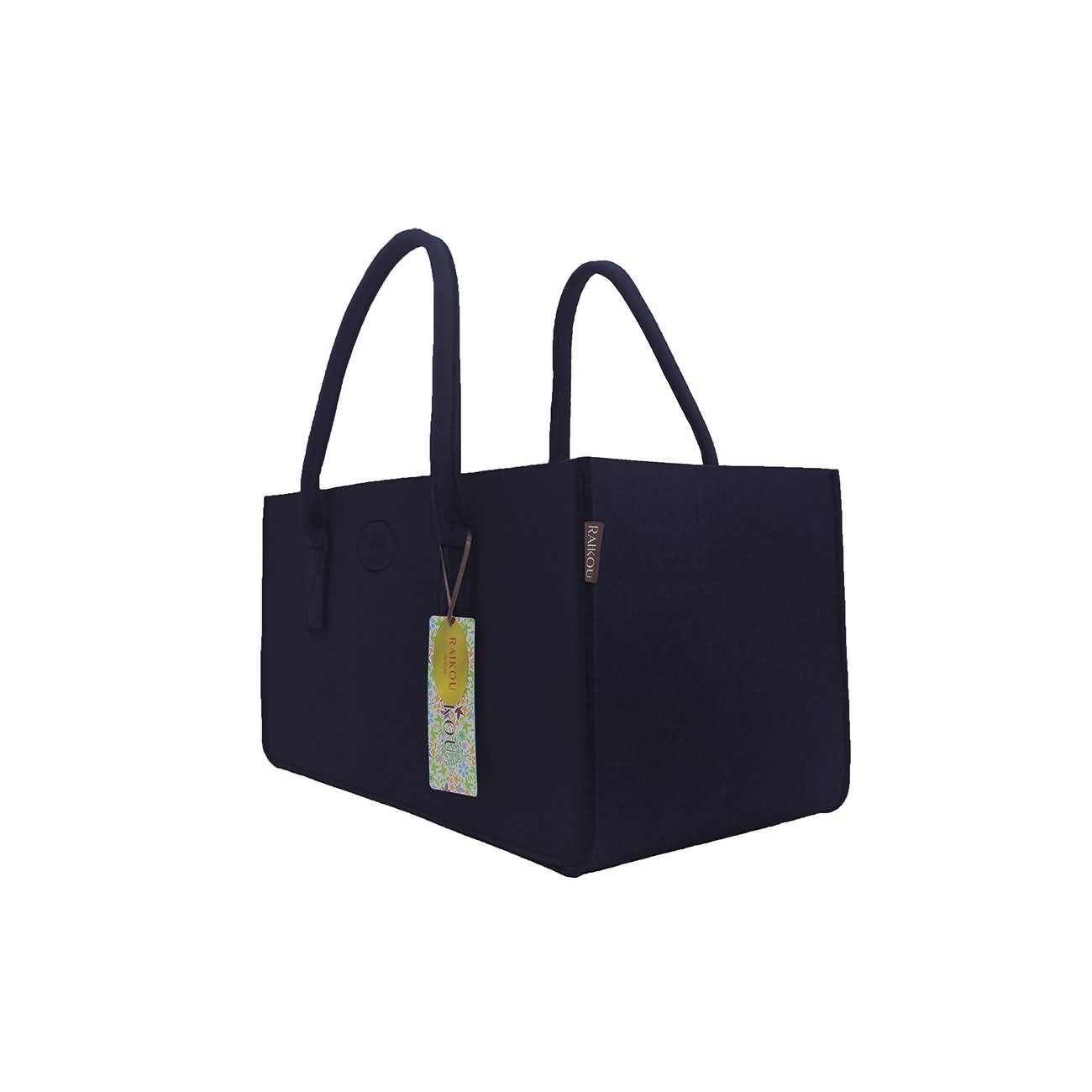 RAIKOU KULT Filz-Tasche Hochwertige Einkaufstasche, Strandtasche，Badetasche, Henkeltasche，Zeitungskorb, Filzkorb, Einkaufskorb, Kaminholztasche， Zeitungsständer  auch für Garten Picknick Strand，vielseitige Tragetasche zur Spielzeug Aufbewahrung Handtasche