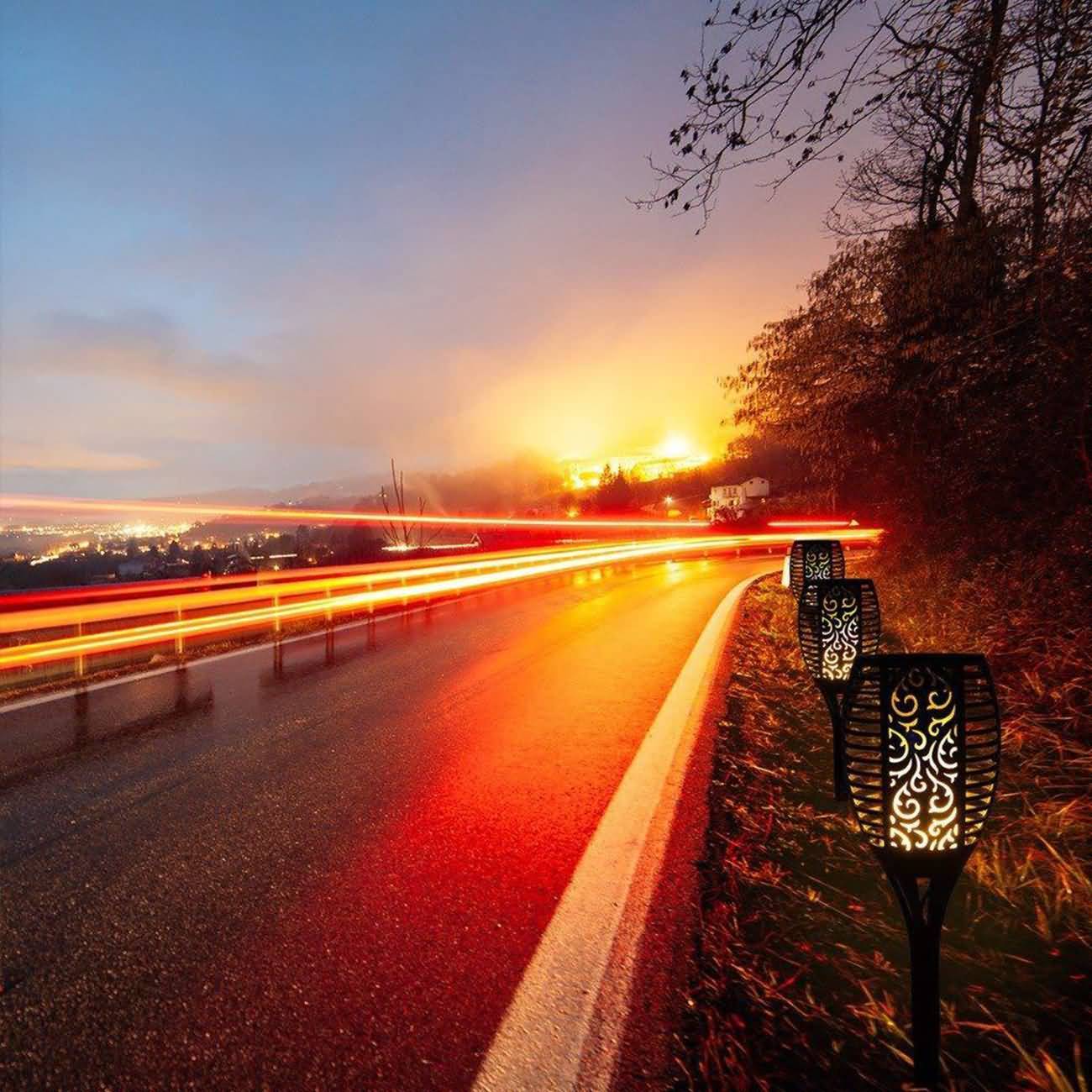 RAIKOU Solar-LED-Gartenlaterne, wasserdicht, Garten, Rasen, Spot-Lampe Deko Gartenweg- Leuchten