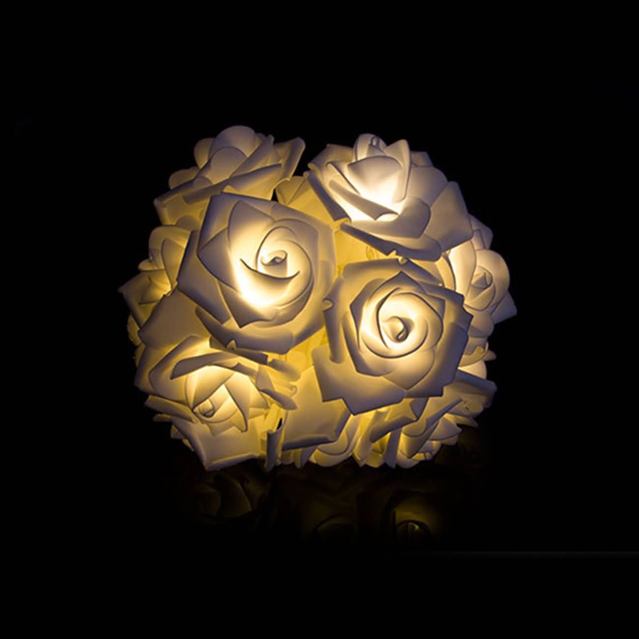 Raikou LED Rosen Blumen Warmweiß Lichterketten Beleuchtung Schlafzimmer Feiertagsbeleuchtung  Hochzeitsraum kleine dekorative Lichter