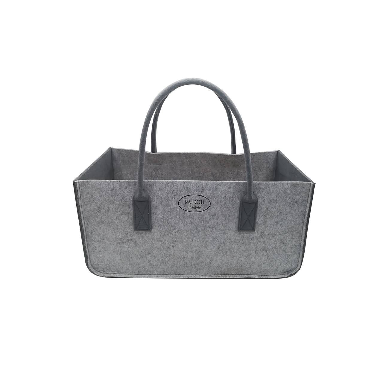 RAIKOU KULT Filz-Tasche Hochwertige Einkaufstasche, Strandtasche，Badetasche, Henkeltasche，Zeitungskorb, Filzkorb, Einkaufskorb, Kaminholztasche， Zeitungsständer  auch für Garten Picknick Strand，vielseitige Tragetasche zur Spielzeug Aufbewahrung Handtasche