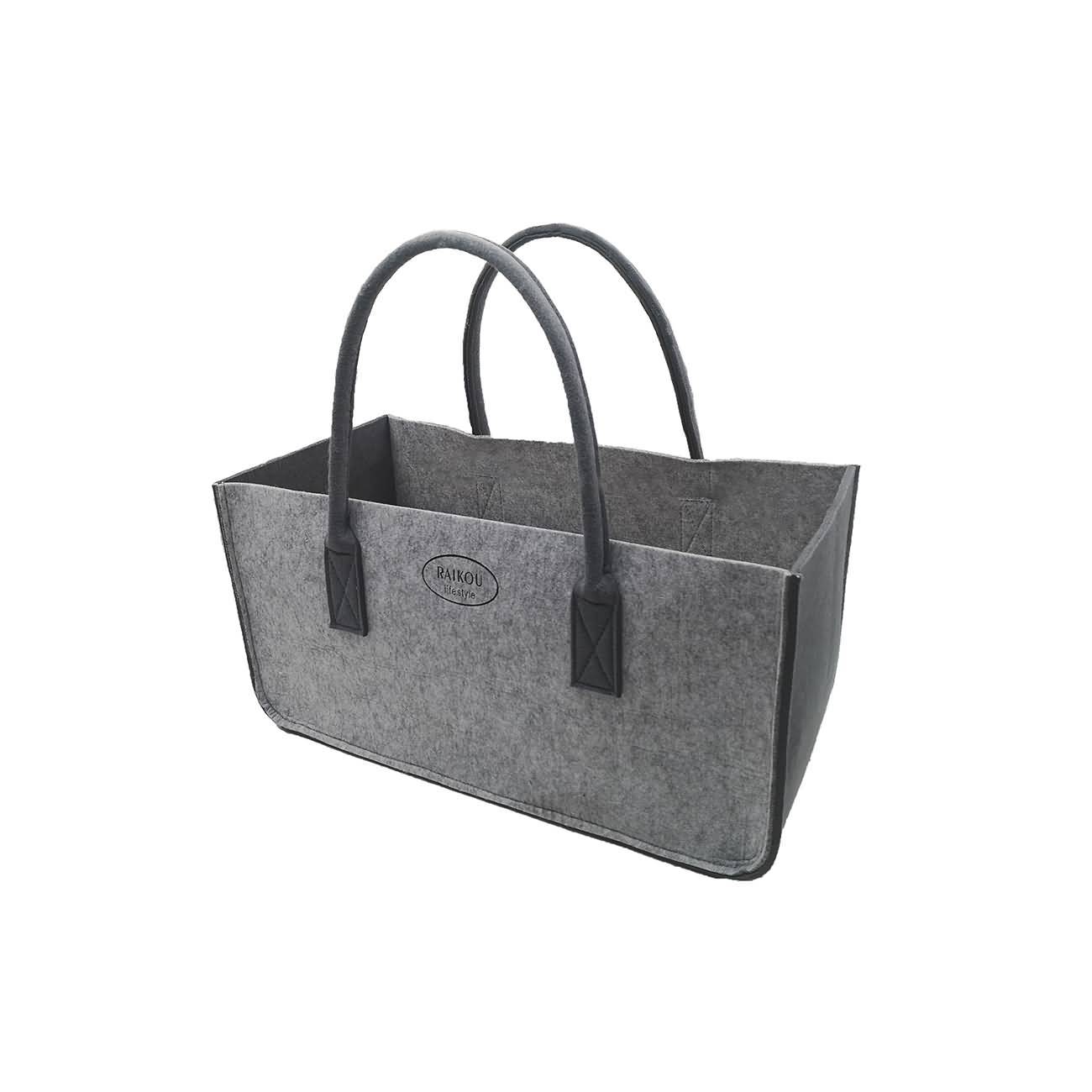 RAIKOU KULT Filz-Tasche Hochwertige Einkaufstasche, Strandtasche，Badetasche, Henkeltasche，Zeitungskorb, Filzkorb, Einkaufskorb, Kaminholztasche， Zeitungsständer  auch für Garten Picknick Strand，vielseitige Tragetasche zur Spielzeug Aufbewahrung Handtasche