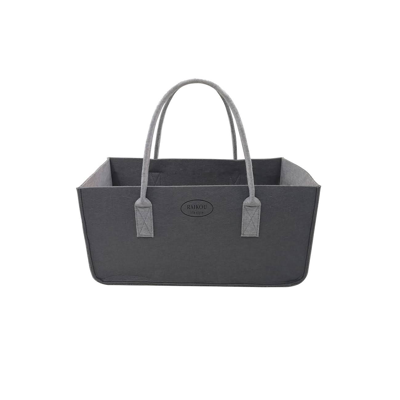 RAIKOU KULT Filz-Tasche Hochwertige Einkaufstasche, Strandtasche，Badetasche, Henkeltasche，Zeitungskorb, Filzkorb, Einkaufskorb, Kaminholztasche， Zeitungsständer  auch für Garten Picknick Strand，vielseitige Tragetasche zur Spielzeug Aufbewahrung Handtasche