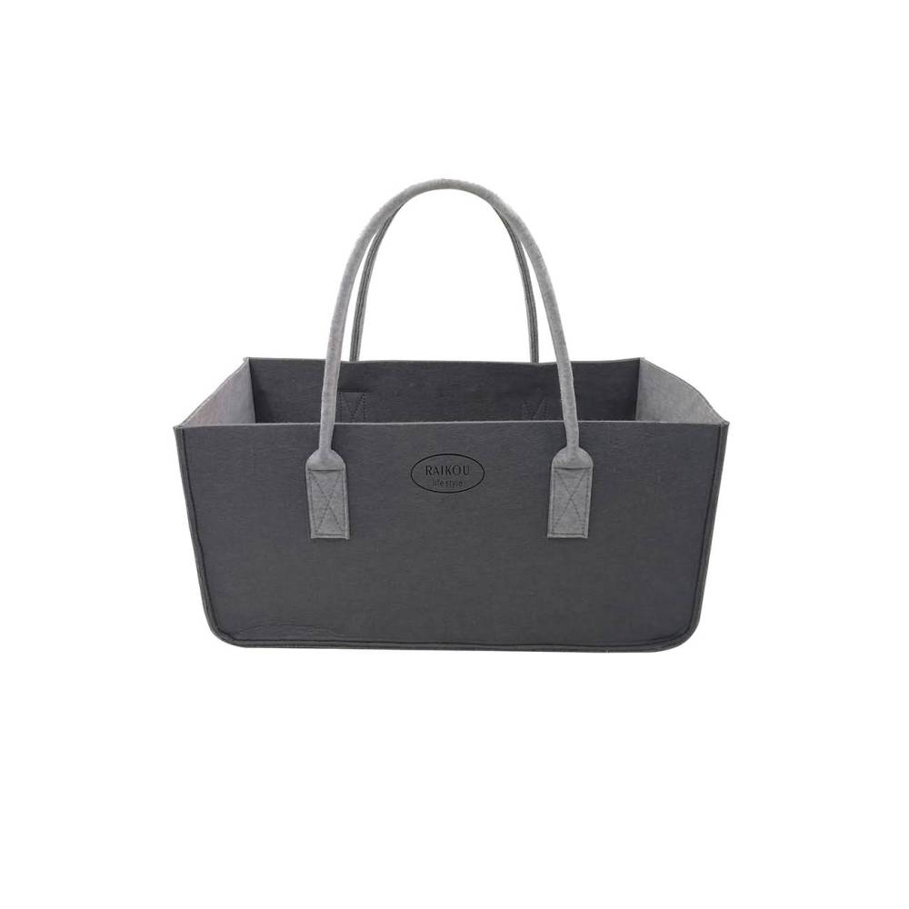 RAIKOU KULT Filz-Tasche Hochwertige Einkaufstasche, Strandtasche，Badetasche, Henkeltasche，Zeitungskorb, Filzkorb, Einkaufskorb, Kaminholztasche， Zeitungsständer  auch für Garten Picknick Strand，vielseitige Tragetasche zur Spielzeug Aufbewahrung Handtasche