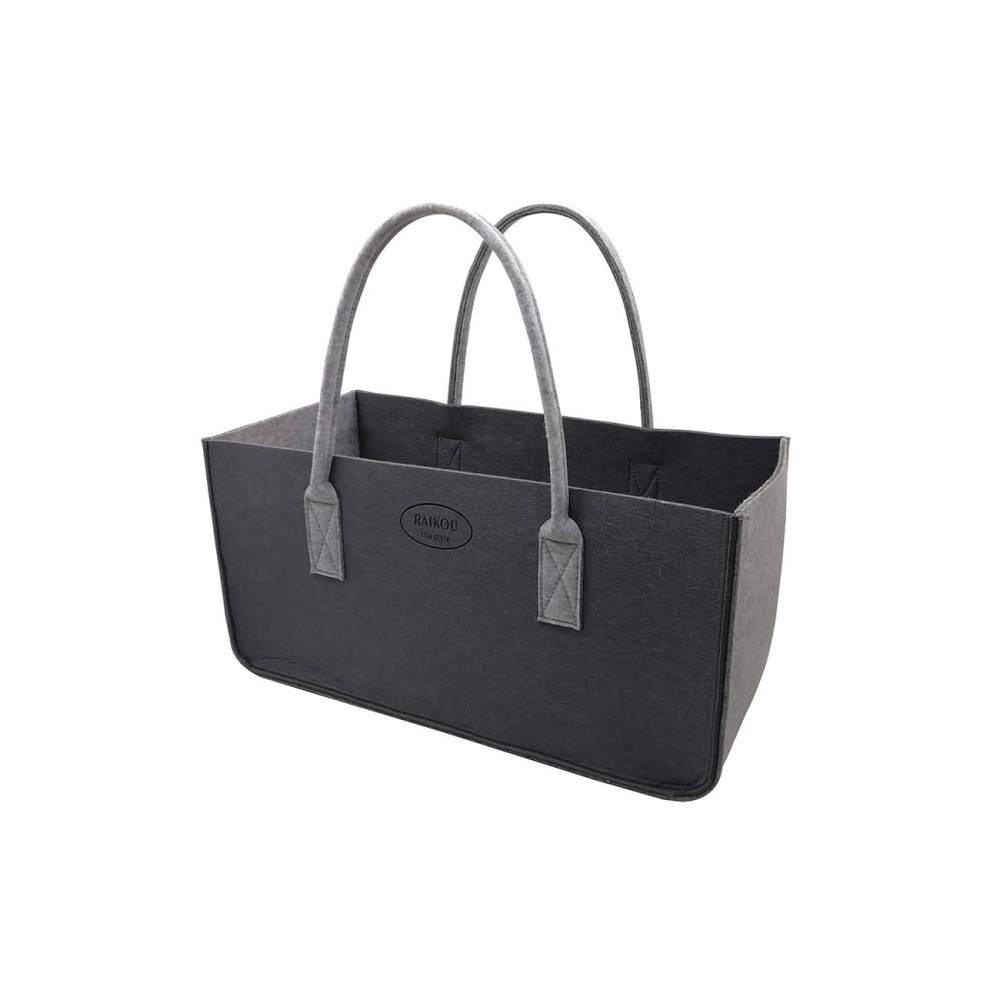 RAIKOU KULT Filz-Tasche Hochwertige Einkaufstasche, Strandtasche，Badetasche, Henkeltasche，Zeitungskorb, Filzkorb, Einkaufskorb, Kaminholztasche， Zeitungsständer  auch für Garten Picknick Strand，vielseitige Tragetasche zur Spielzeug Aufbewahrung Handtasche