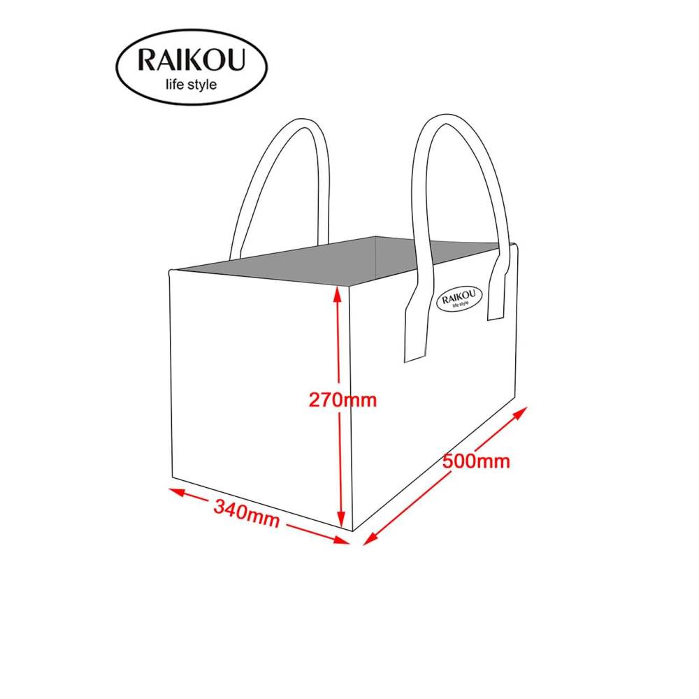 NEU RAIKOU KULT Filz-Tasche Shopper Bag Filzkorb Einkaufstasche Henkeltasche Zeitungskorb Stabile Kaminholztasche Zeitungsständer auch für Spielzeug Garten Picknick Strand(50*25*25cm und 50*34*27)