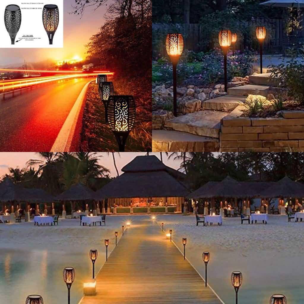 RAIKOU Solar-LED-Gartenlaterne, wasserdicht, Garten, Rasen, Spot-Lampe Deko Gartenweg- Leuchten