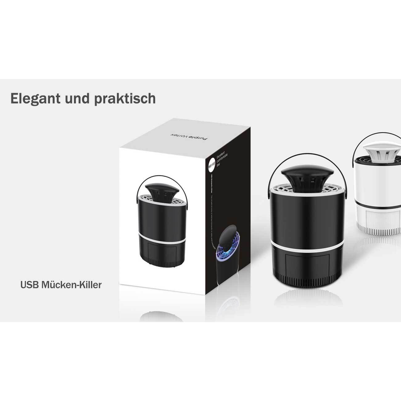 Maity Mückenlampe, elektrisch UV-LED Insektenlampe, USB Ladung, Ungiftig, geeignet für Innen und Außeneinsatz, Mückenfalle durch Licht und Ventilation, Super leise (M/S-A19103,Weiß)
