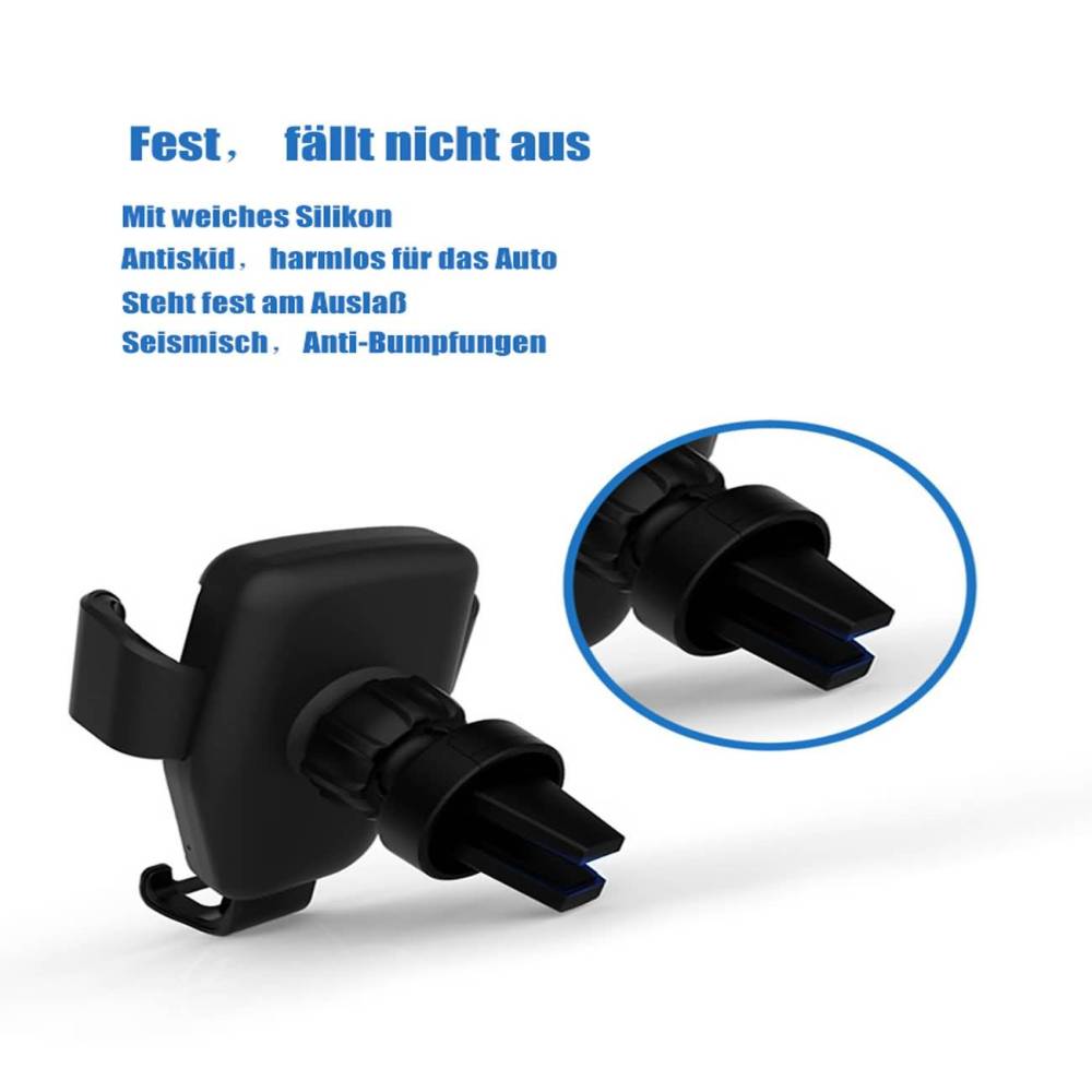 Kabellose Handyladestation fürs Auto, KFZ Handy-Schnellladestation, Handyhalterung fürs Auto, Lüftungshalterung