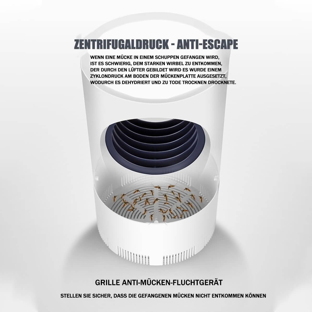 Maity Ungiftige Mückenlampe, UV-LED-Moskito-Falle, Mückenvernichter, Mückenfalle durch Licht und Ventilation, Super leise, komplett ungefährlich für Kinder und Haustiere (M/S-A19101,Weiß)(2 Stück)