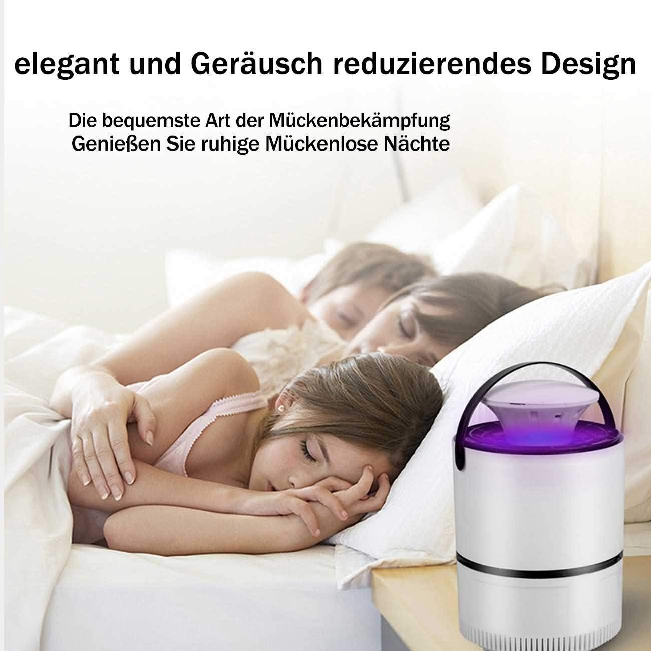 Maity Mückenlampe, elektrisch UV-LED Insektenlampe, USB Ladung, Ungiftig, geeignet für Innen und Außeneinsatz, Mückenfalle durch Licht und Ventilation, Super leise (M/S-A19103,Weiß)