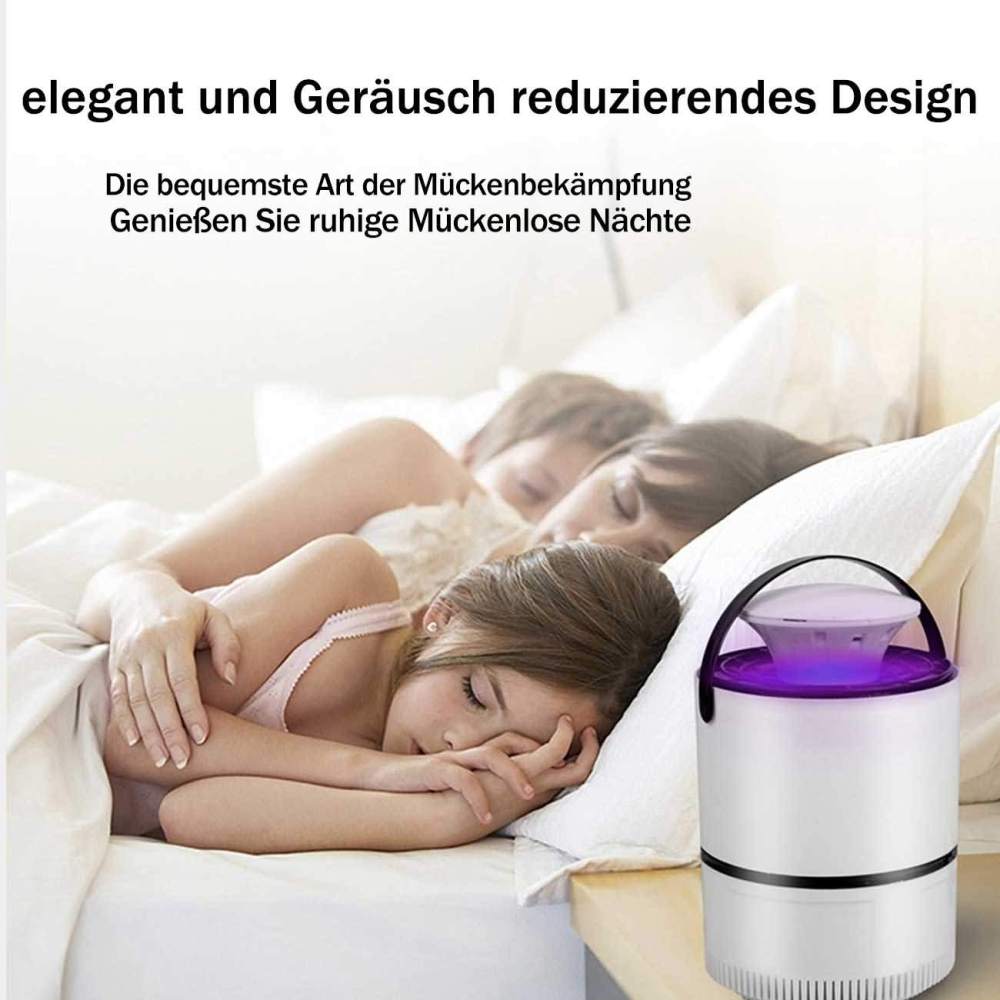 Maity Mückenlampe, elektrisch UV-LED Insektenlampe, USB Ladung, Ungiftig, geeignet für Innen und Außeneinsatz, Mückenfalle durch Licht und Ventilation, Super leise (M/S-A19103,Weiß)