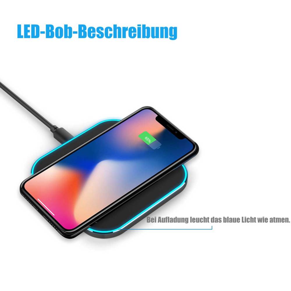 Kabellose Ladestation Wireless Charger Handy Ladegerät kabellos Induktive Aufladestation für Handys