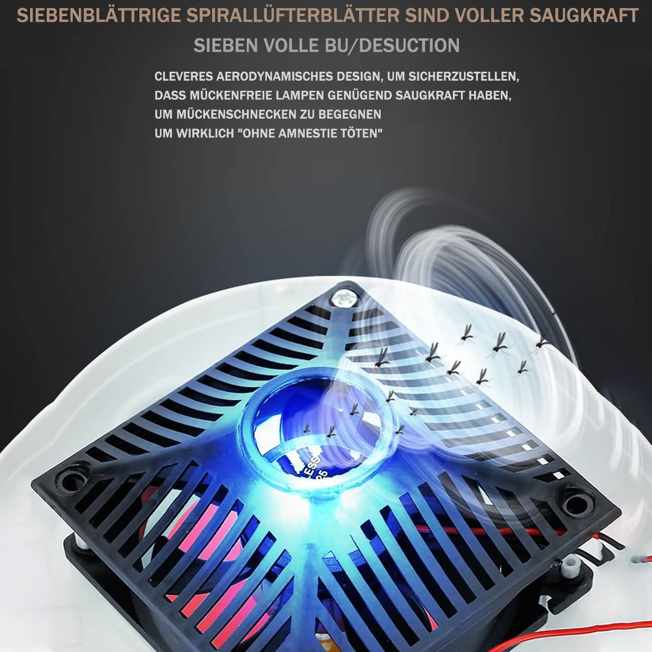Maity Ungiftige Mückenlampe, UV-LED-Moskito-Falle, Mückenvernichter, Mückenfalle durch Licht und Ventilation, Super leise, komplett ungefährlich für Kinder und Haustiere (M/S-A19101,Weiß)(2 Stück)