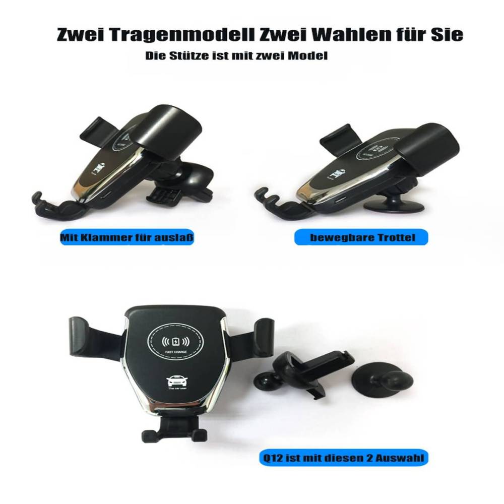 Kabellose Handyladestation fürs Auto, KFZ Handy-Schnellladestation, Handyhalterung fürs Auto, Lüftungshalterung