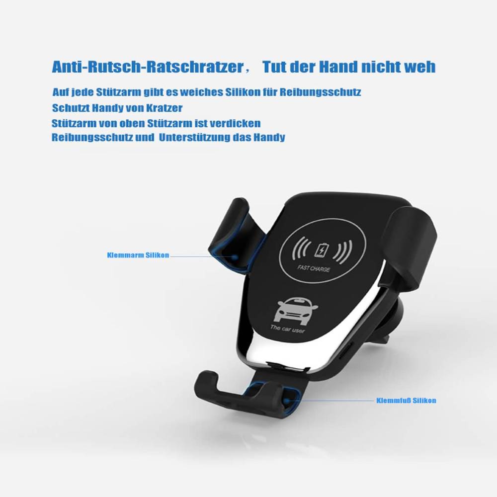 Kabellose Handyladestation fürs Auto, KFZ Handy-Schnellladestation, Handyhalterung fürs Auto, Lüftungshalterung