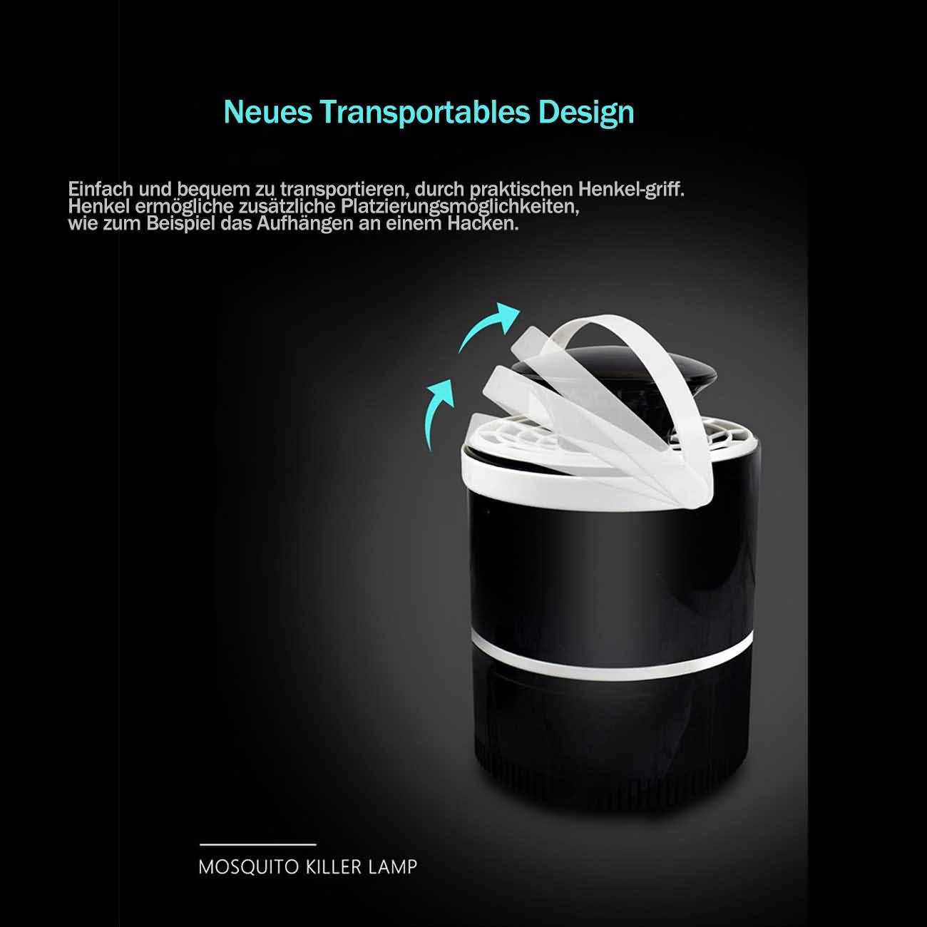 Maity Mückenlampe, elektrisch UV-LED Insektenlampe, USB Ladung, Ungiftig, geeignet für Innen und Außeneinsatz, Mückenfalle durch Licht und Ventilation, Super leise (M/S-A19102,Schwarz)(2 Stück)
