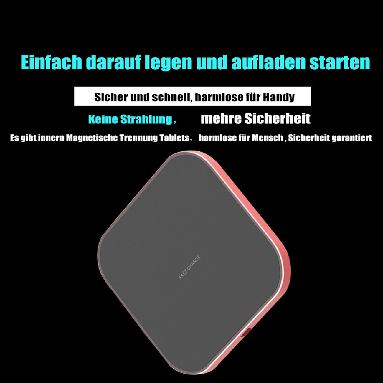 Kabellose Ladestation Wireless Charger Handy Ladegerät kabellos Induktive Aufladestation für Handys