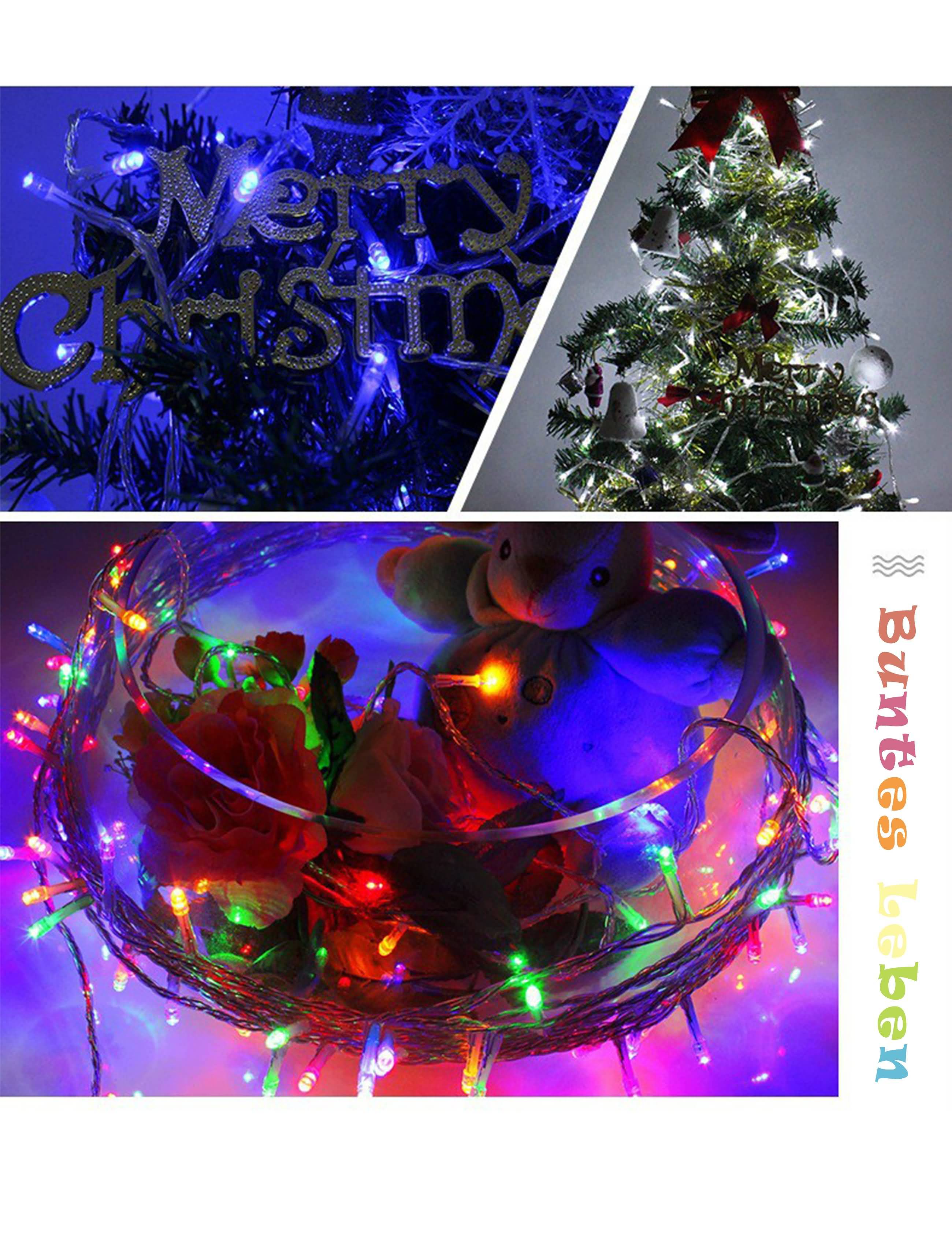 Die RAIKOU Lichterketten in verschiedenen Farben, für Außen-und Innenbetrieb mit 8 verschiedenen Beleuchtungsmodi, Dekobeleuchtung für Weihnachten, Party, Hochzeit, Garten, Haus, Fenster und vielen mehr.
