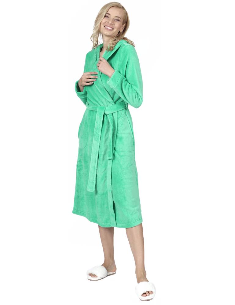 Raikou Bademantel mit Kapuze Damen Herren, Morgenmantel Weich und Super Flauschig Luxury Mikrofaser Kapuzenbademantel Coral Fleece Saunamantel