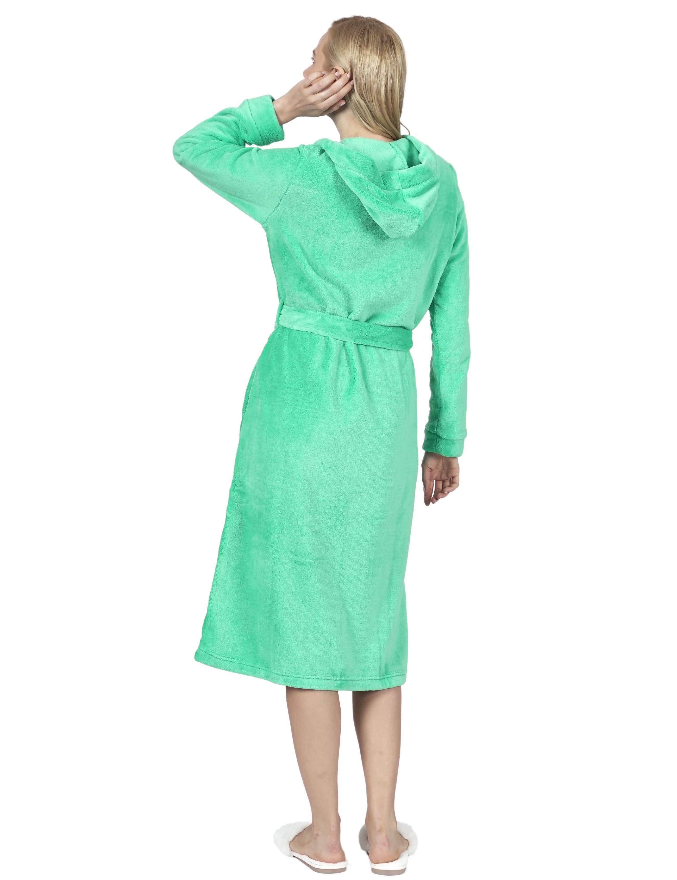 Raikou Bademantel mit Kapuze Damen Herren, Morgenmantel Weich und Super Flauschig Luxury Mikrofaser Kapuzenbademantel Coral Fleece Saunamantel