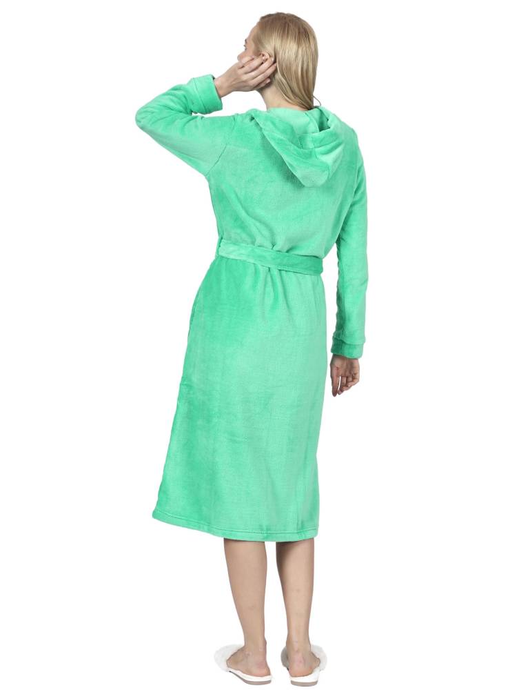 Raikou Bademantel mit Kapuze Damen Herren, Morgenmantel Weich und Super Flauschig Luxury Mikrofaser Kapuzenbademantel Coral Fleece Saunamantel