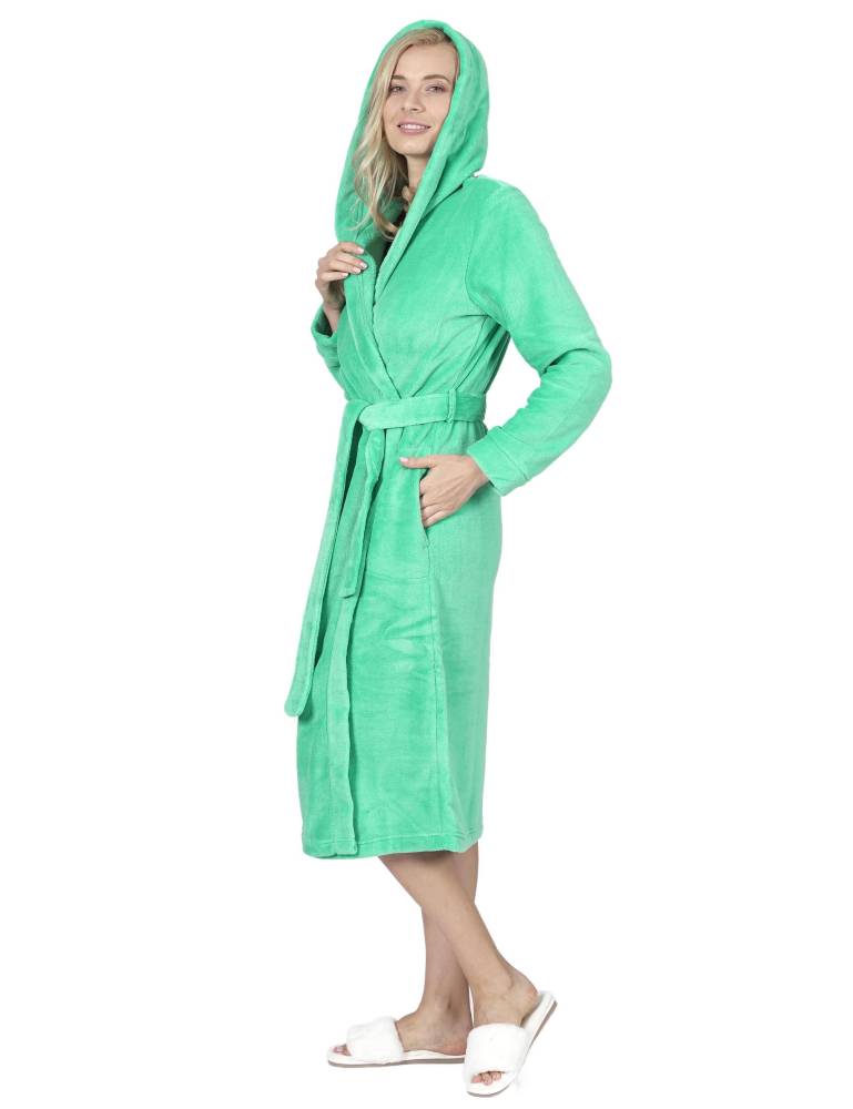 Raikou Bademantel mit Kapuze Damen Herren, Morgenmantel Weich und Super Flauschig Luxury Mikrofaser Kapuzenbademantel Coral Fleece Saunamantel