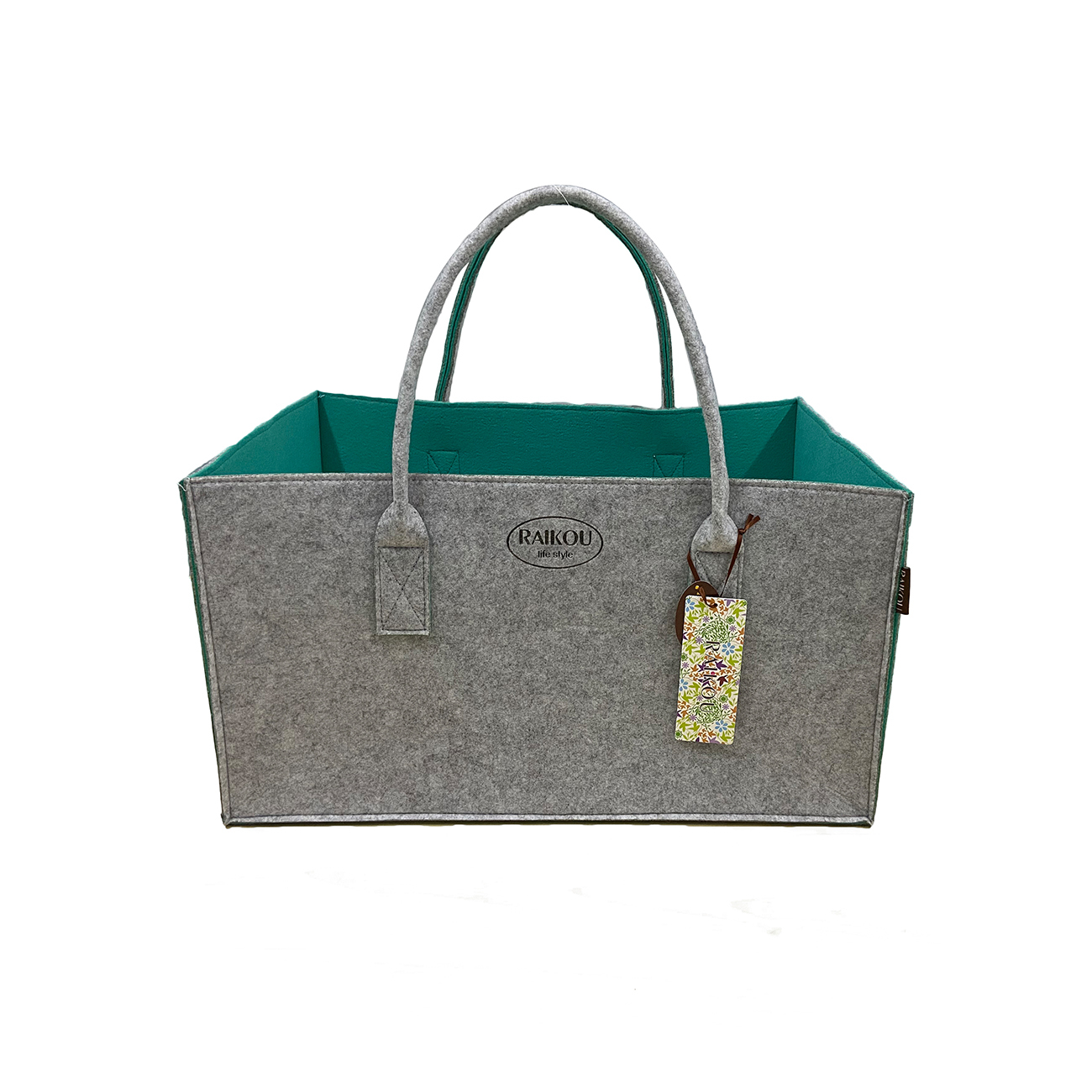 NEU RAIKOU KULT Filz-Tasche Shopper Bag Filzkorb Einkaufstasche Henkeltasche Zeitungskorb Stabile Kaminholztasche Zeitungsständer auch für Spielzeug Garten Picknick Strand(50*25*25cm und 50*34*27)