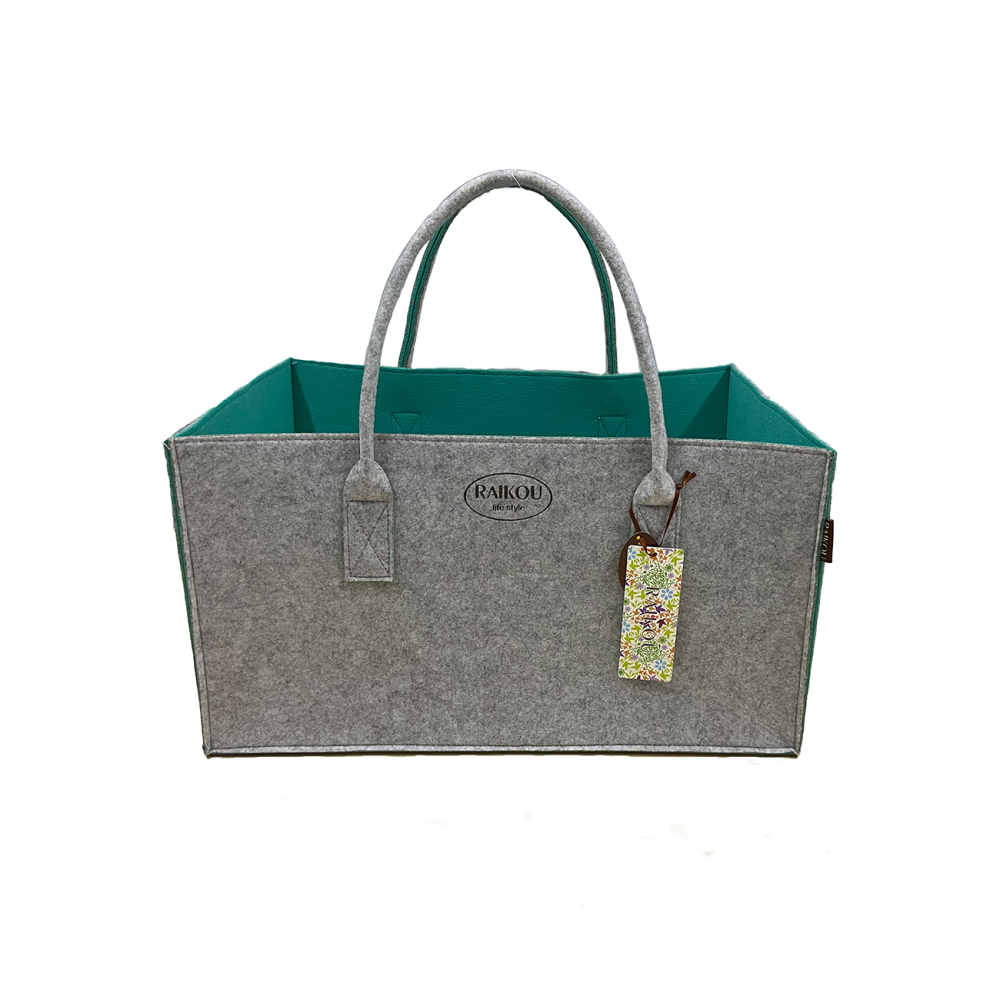 NEU RAIKOU KULT Filz-Tasche Shopper Bag Filzkorb Einkaufstasche Henkeltasche Zeitungskorb Stabile Kaminholztasche Zeitungsständer auch für Spielzeug Garten Picknick Strand(50*25*25cm und 50*34*27)