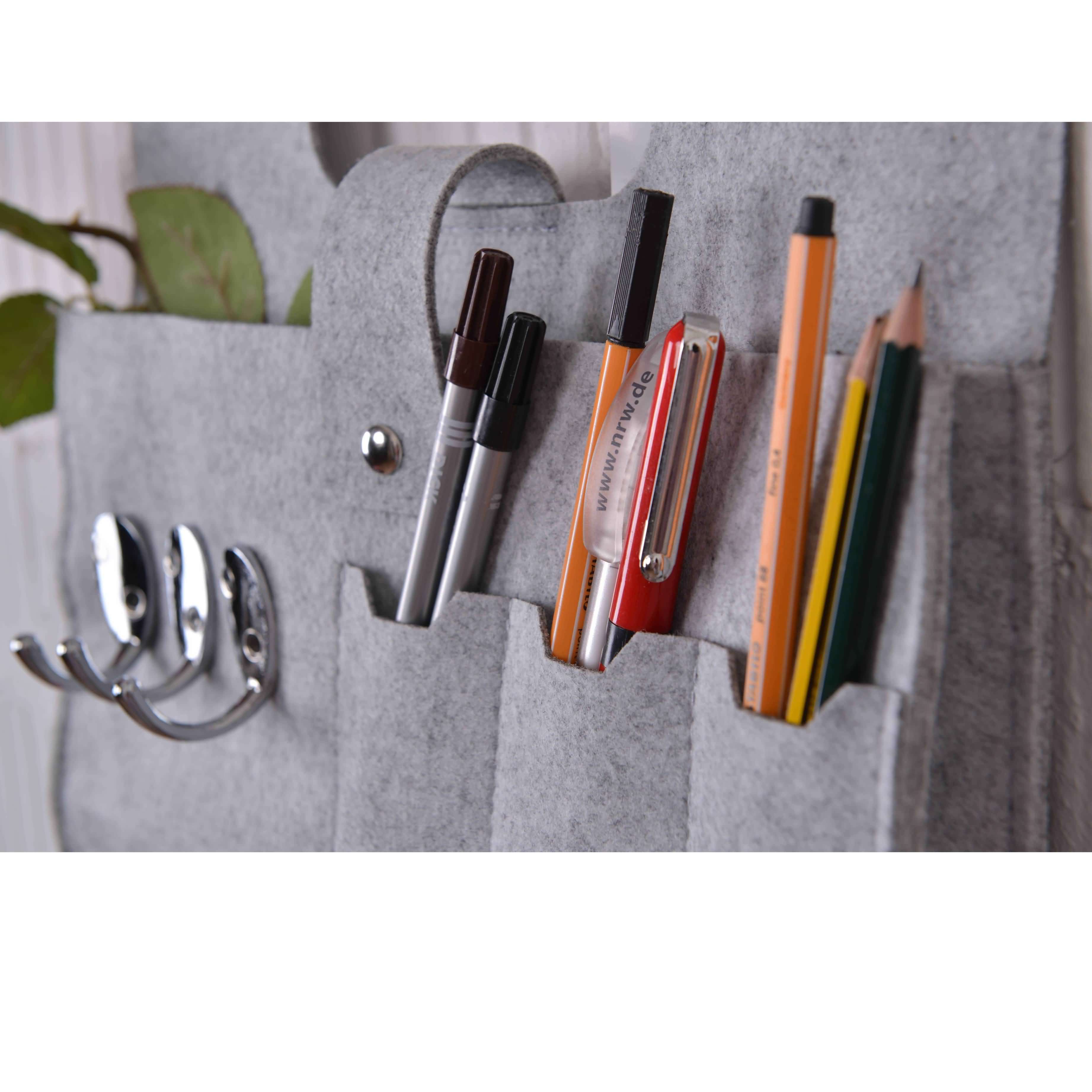 Hängeorganzier für Tür und Wand, Home-Organizer zum Aufhängen, Wandtasche, Untensilientasche, Hängende Aufbewahrungstasche für Garderobe, Bad, Küche Multifunktionstaschen + 3 Schlüsselanhänger