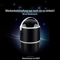 Maity Mückenlampe, elektrisch UV-LED Insektenlampe, USB Ladung, Ungiftig, geeignet für Innen und Außeneinsatz, Mückenfalle durch Licht und Ventilation, Super leise (M/S-A19102,Schwarz)(2 Stück)