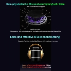 Maity Mückenlampe, elektrisch UV-LED Insektenlampe, USB Ladung, Ungiftig, geeignet für Innen und Außeneinsatz, Mückenfalle durch Licht und Ventilation, Super leise (M/S-A19102,Schwarz)(2 Stück)